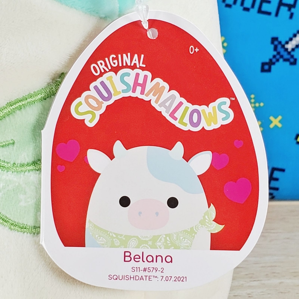 Squishmallow Belana the Valentine's Day Cow 11" 2022 UltraSoft Stuffed Plush NWT - Picture 10 of 12